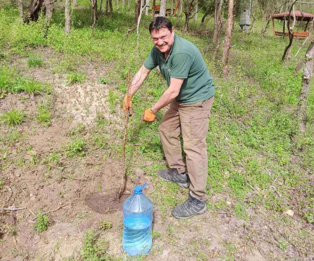 Служители от "ДЛС-Тракия" засадиха фиданки над Перущица