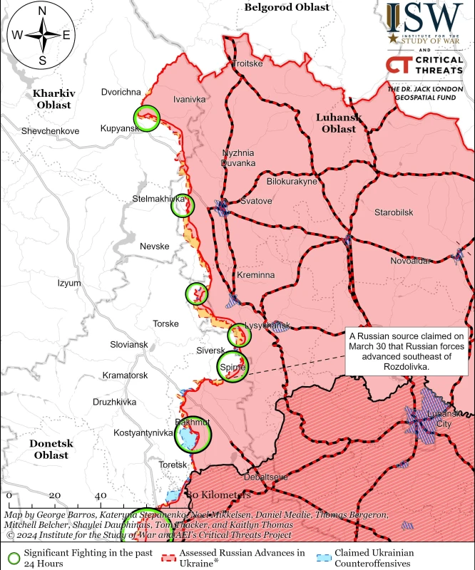 ISW: Руснаците засилват щурмовете на Лиманско направление