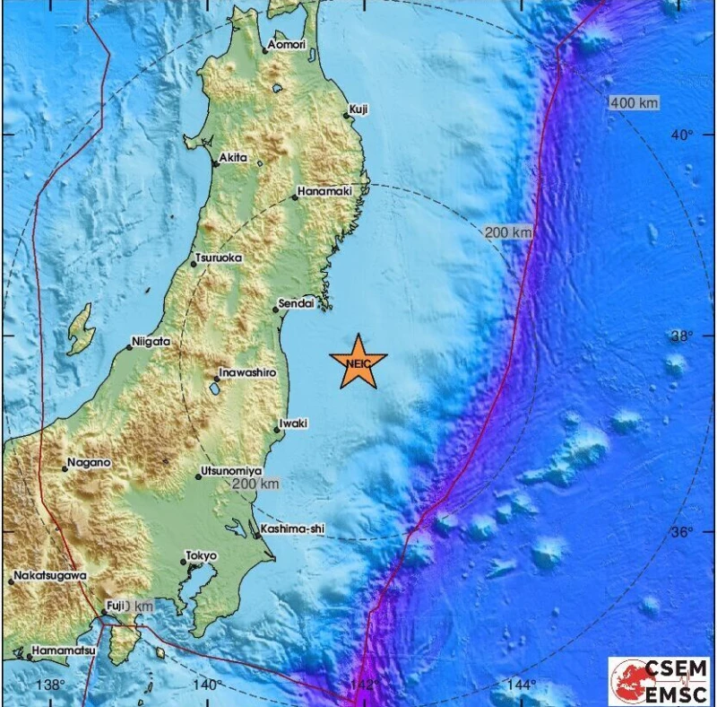 Земетресение от 6,1 по Рихтер е регистрирано близо до бреговете на Япония