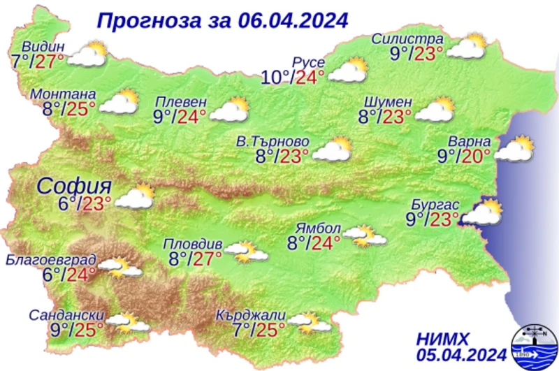 Утре ни чакат температурни амплитуди – от 5 до 27 градуса