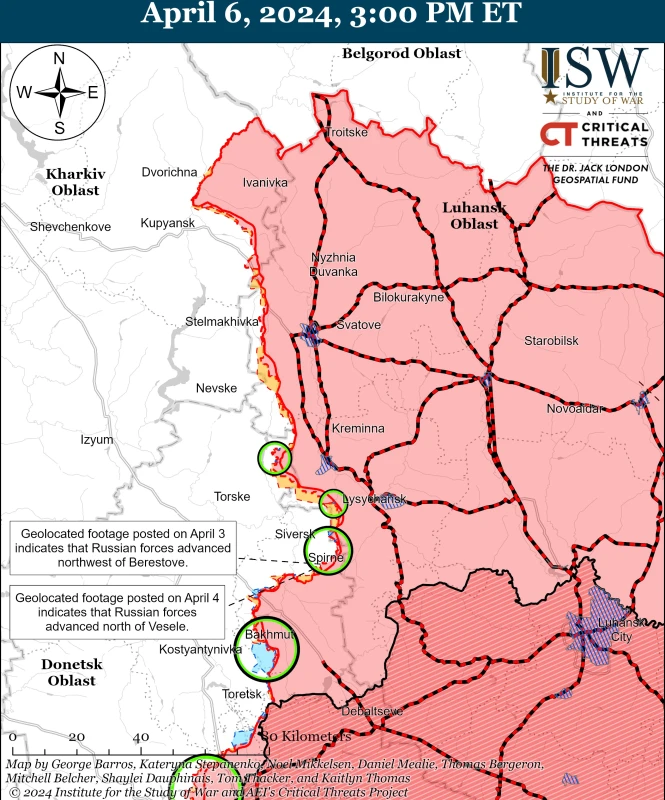 ISW: ВСУ имат тактически успех на две направления, Русия натиска близо до Часов Яр