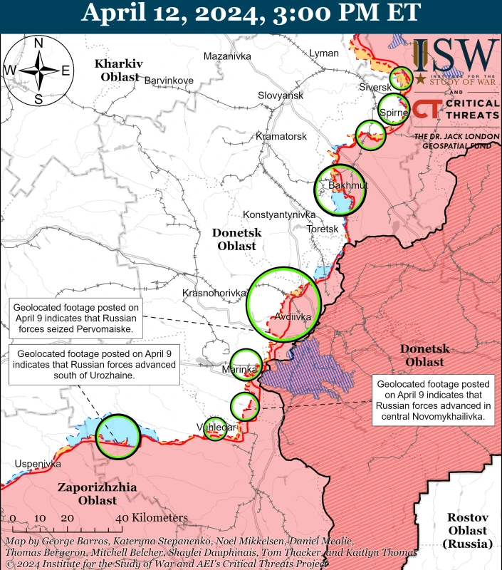 ISW: Русия обяви настъпление край Часов Яр