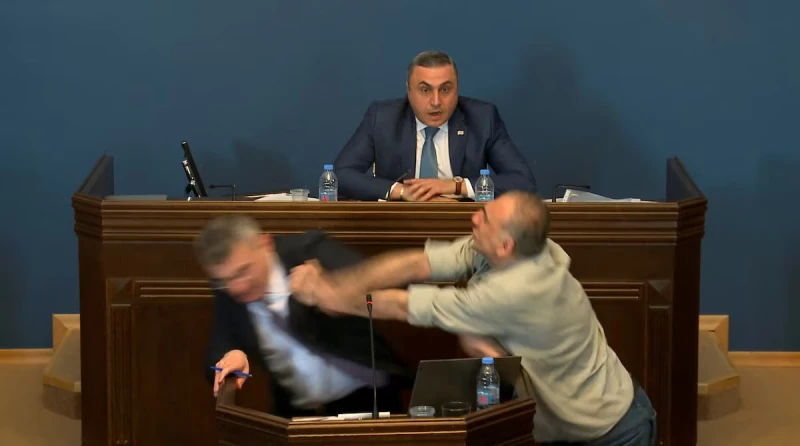 Грузинските депутати стигнаха до юмручен бой в разискванията си на закона за чуждестранните агенти