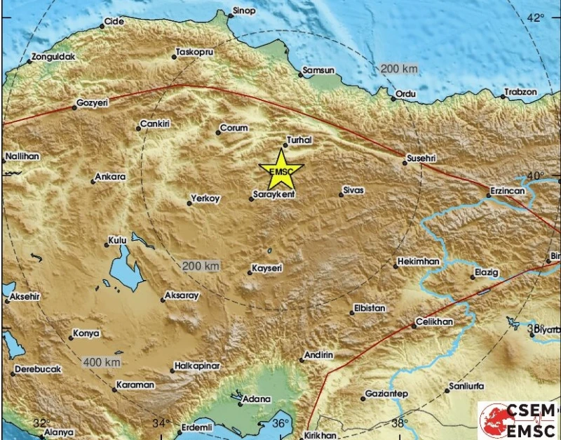 Много силно земетресение с магнитуд 5.6 разлюля Централна Турция