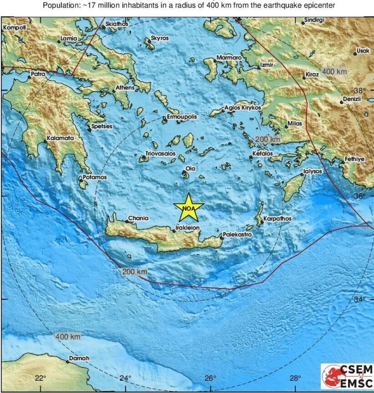 Земетресения от 3,5 и 3,0 по Рихтер разлюляха гръцкия остров Крит