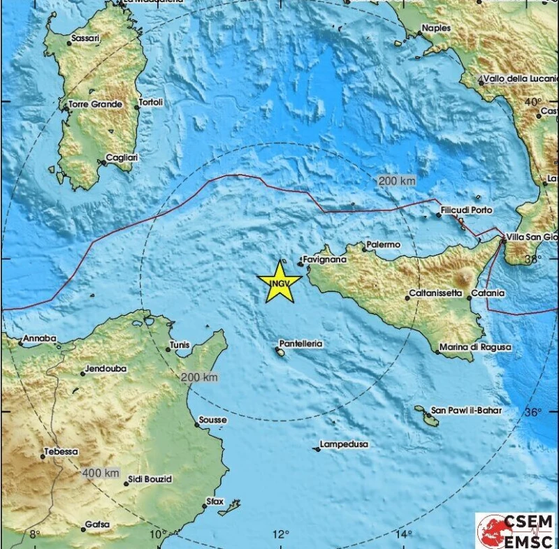 Земетресение от 3,0 степен по Рихтер разтърси италианския остров Сицилия