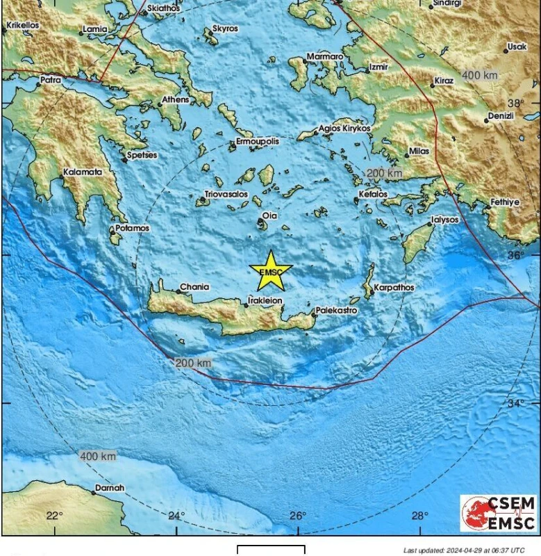 Серия земетресения със сила до 4,2 по Рихтер разлюляха гръцкия остров Крит