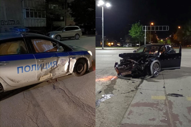 Патрулка не спря на "Стоп" в Пловдив, пострадаха полицайка и шофьорка