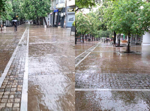 </TD
>Силен дъжд вали в Благоевград и региона, предаде репортер на