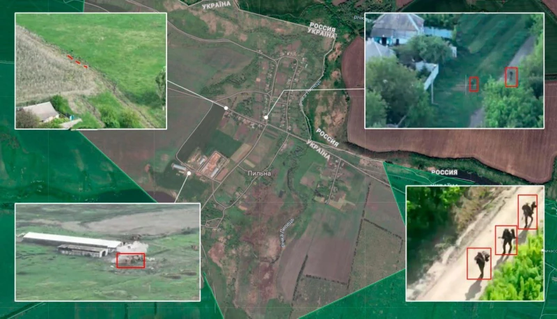 Русия настъпва през границата в Харковска област, украински ресурси публикуваха кадри от присъствието на бойци в Пилни с помощ на някой от команвдането на ВСУ