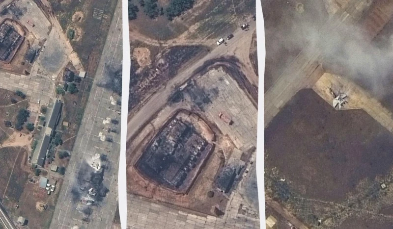 Нови сателитни снимки показват щетите във военновъздушната база "Белбек" в Крим