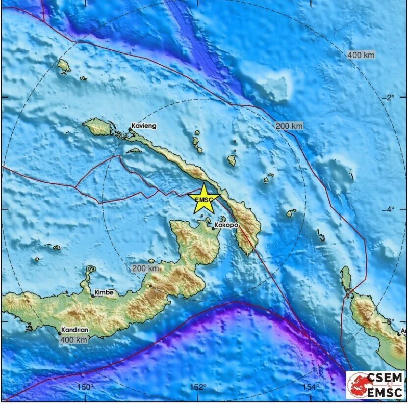 Земетресение от 5,7 по Рихтер е регистрирано в Папуа Нова Гвинея