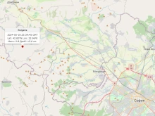 Земетресение на няколко километра западно от София