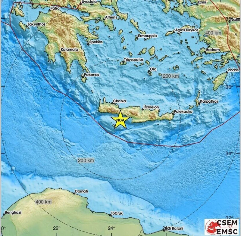 Земетресение от 4,0 по Рихтер разлюля гръцкия остров Крит