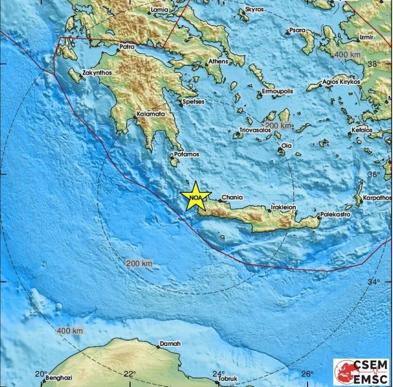 Трус от 3,5 по Рихтер удари гръцкия остров Крит