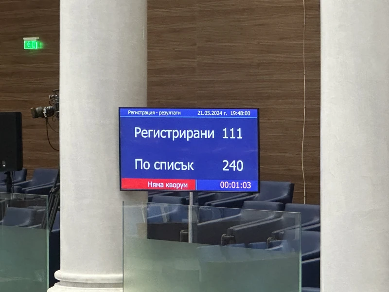 Парламентът не събра кворум за цените на тока, по-късно отново ще се опитат да започнат работа