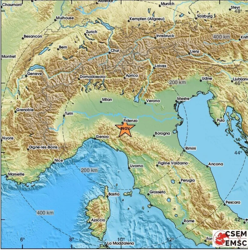 Ново земетресение разтърси Италия, този път епицентърът е на север