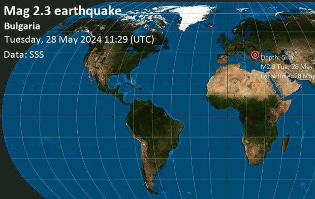 Леко земетресение с магнитуд 2 3 разлюля на 27 км от Ботевград