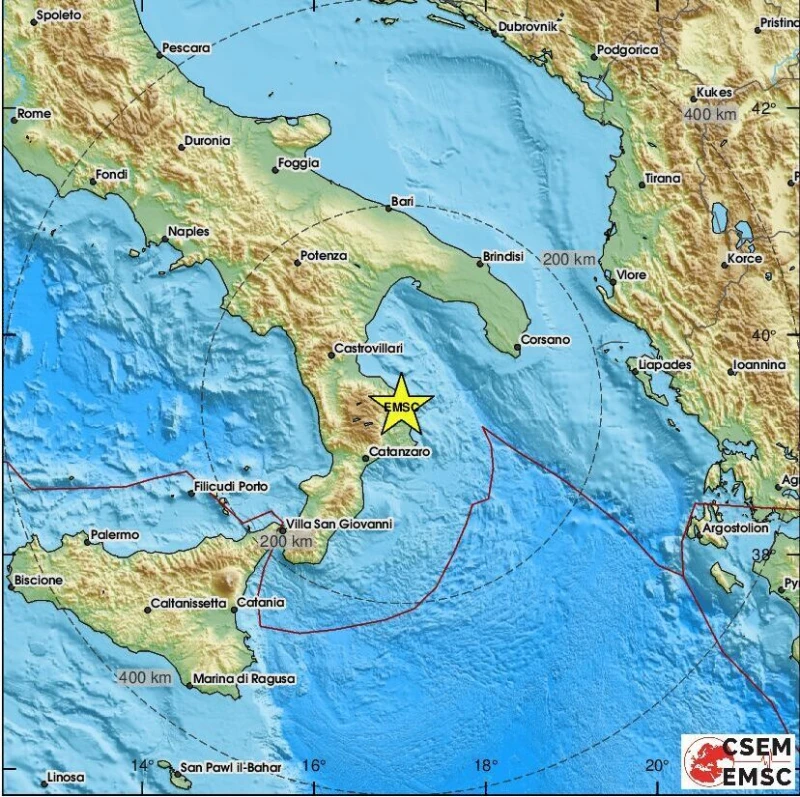 Земетресение от 4,2 по Рихтер разтърси Южна Италия
