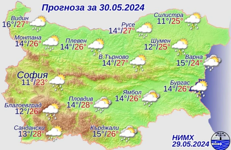 Ето какво време ни очаква утре