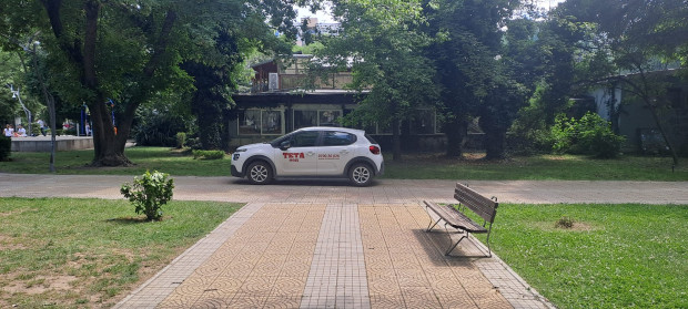TD Шофьор паркира колата си в парк Белите брези в район