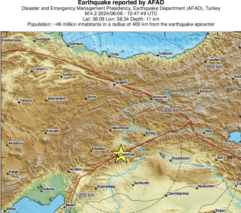 Земетресение с магнитуд 4.2 разтърси Източноанадолския разлом при турския град Малатия