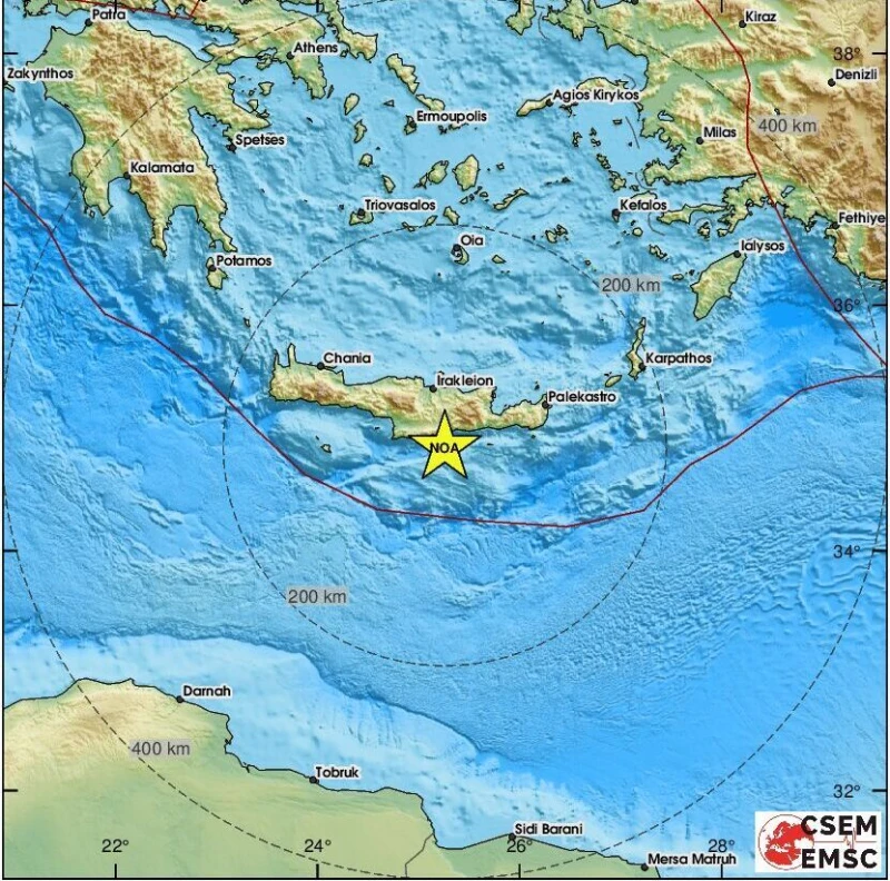 Две земетресения от 3,7 и 3,0 разлюляха гръцкия остров Крит
