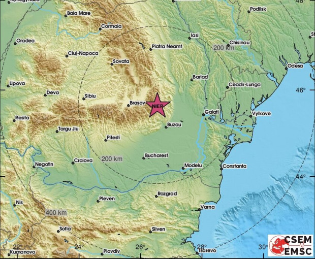 Поредно земетресение е регистрирано в румънския регион Вранча в 06