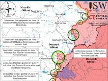 ISW: Руските войски продължават механизираните нападения и натиска над Донбас