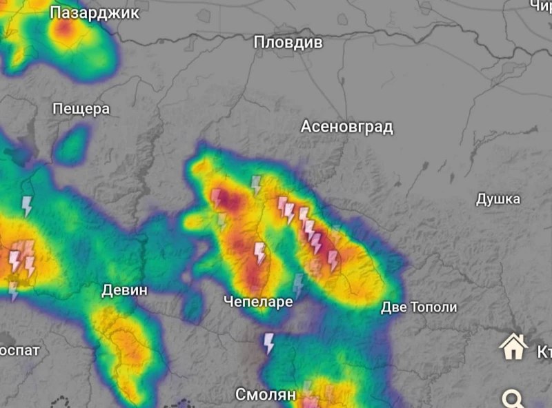Meteo Balkans: Към 15:50 ч. очаквайте градушки с размер на грах!