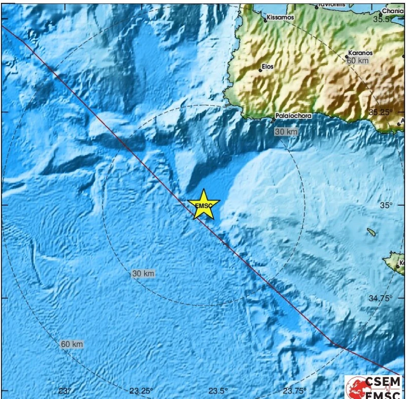 Земетресение с магнитуд 4,3 по Рихтер удари до остров Крит