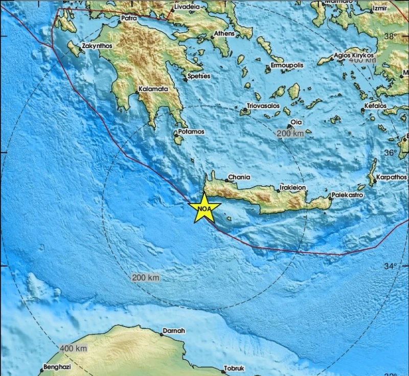 Плитко земетресение с магнитуд 4.0 разлюля Крит