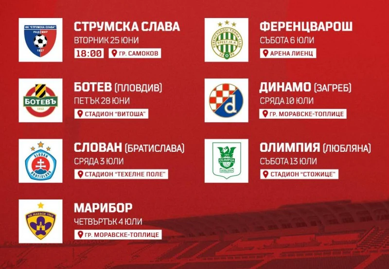 Отбор от Първа лига обяви контроли с Ботев и Марибор