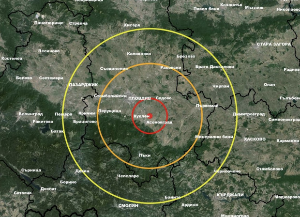 </TD
>Земетресение с магнитуд М=2.5 е регистрирано в района на град
