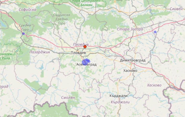 TD Слабо земетресение е регистрирано късно снощи край Пловдив Това