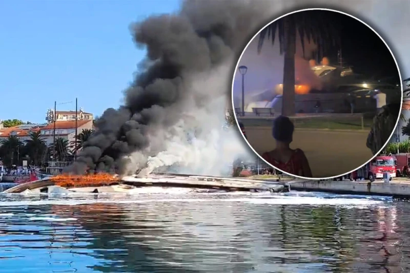 Луксозна 24-метрова яхта се запали на пристанище в Хърватия