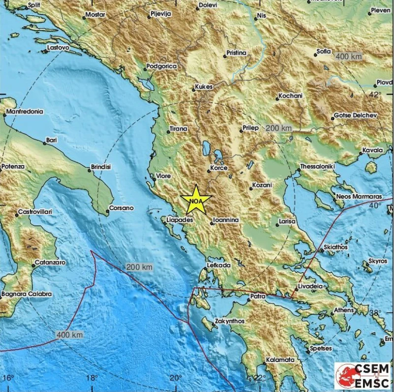 Земетресение от 3,1 по Рихтер е регистрирано в Албания