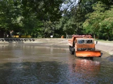 За втори път тази година чистят езерото в благоевградския парк "Бачиново"