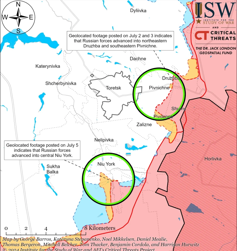 ISW: Руските войски напредват близо до Торецк