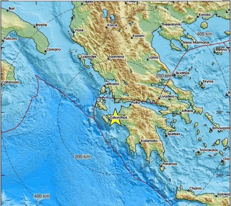 Земетресение с магнитуд 4,9 по Рихтер разтърси Южна Гърция