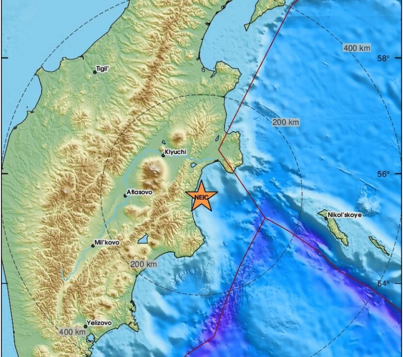 Земетресение с магнитуд 5,5 по Рихтер удари района източно от Камчатка