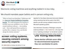 Илон Мъск призова американците да гласуват само с хартиени бюлетини, другите варианти са "твърде рисковани"