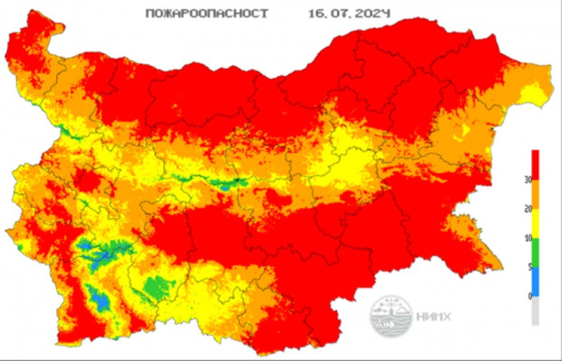Изключително висока степен на пожароопасност в цялата страна За това