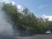 Огнената стихия е близо до пътя Пловдив - Карлово, полиция пренасочва трафика