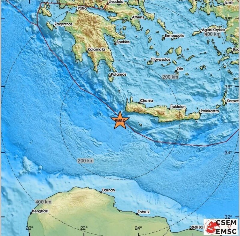 Земетресение от 5,2 по Рихтер разтърси гръцкия остров Крит