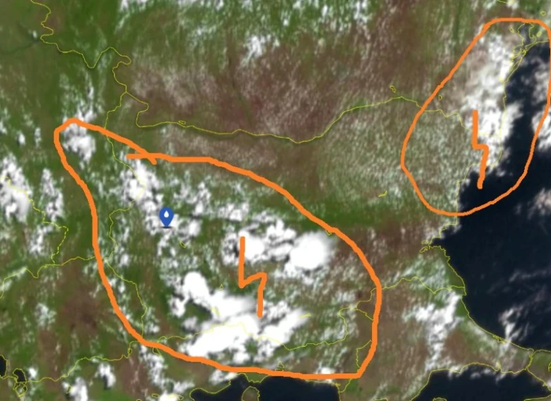 Meteo Balkans: Очаква се много скоро и в крайните североизточни райони да се образуват гръмотевични бури