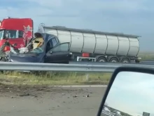 Много тежък инцидент на АМ "Тракия", двигателят е извън колата