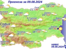 Топло време с превалявания около обяд ни очаква днес