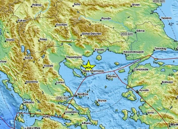 Серия от земетресения в района на Егейско море