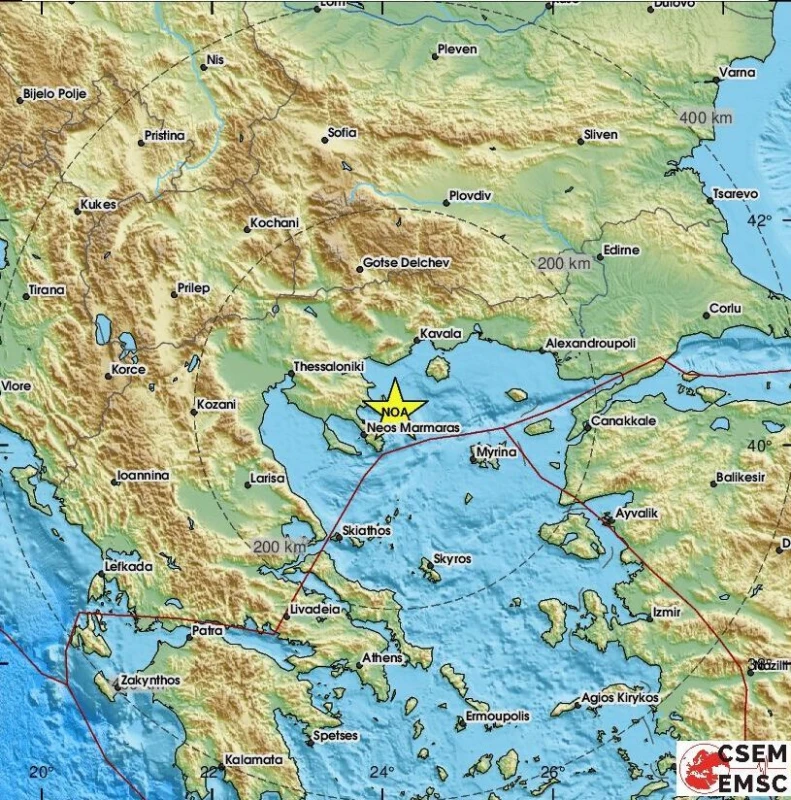 Земетресение от 3,4 по Рихтер е регистрирано край третия ръкав на Халкидики